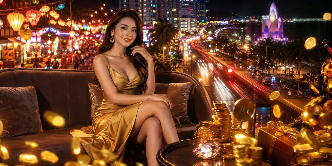 Người dùng đăng ký nhận thưởng tại chợ đêm Nha Trang trên điện thoại
